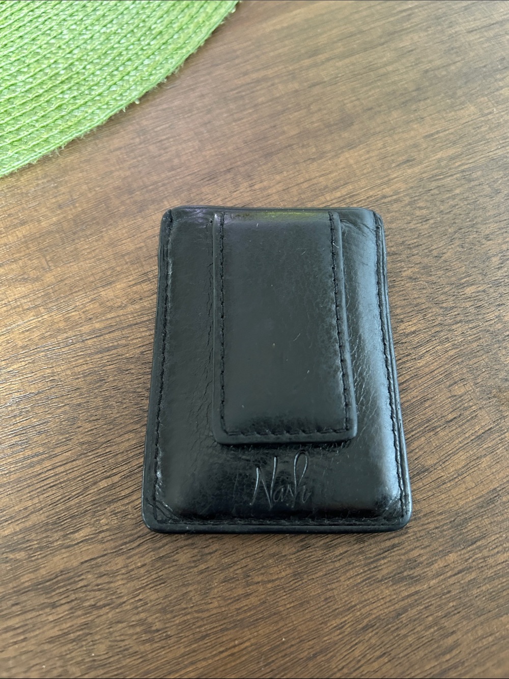 Nash Black Leather Money Clip Wallet